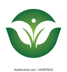 Logotipos de ecología de hoja de árbol verde elemento de naturaleza vector