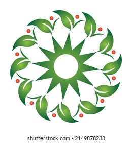 Logos of green Tree leaf ecology nature element vector
