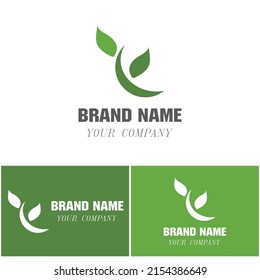 Logotipos de ecología de hoja de árbol verde elemento de naturaleza vector
