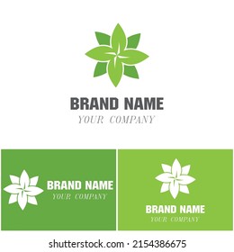 Logotipos de ecología de hoja de árbol verde elemento de naturaleza vector