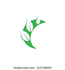 Logos of green Tree leaf ecology nature element vector
