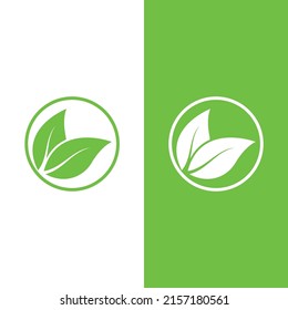 Logotipos de ecología de hoja de árbol verde elemento de naturaleza vector