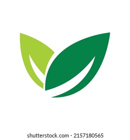 Logotipos de ecología de hoja de árbol verde elemento de naturaleza vector