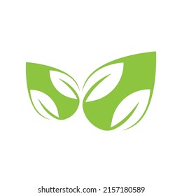 Logos of green Tree leaf ecology nature element vector