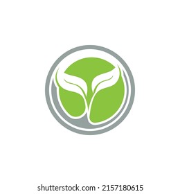 Logos of green Tree leaf ecology nature element vector