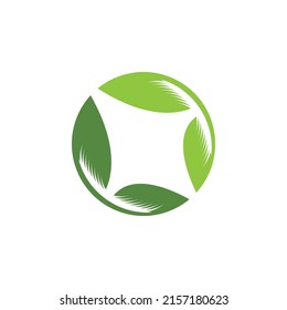 Logos of green Tree leaf ecology nature element vector