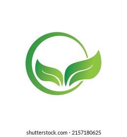 Logos of green Tree leaf ecology nature element vector