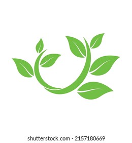 Logos of green Tree leaf ecology nature element vector