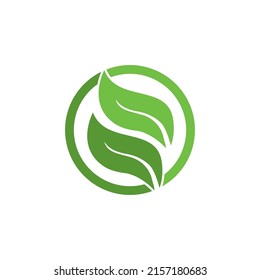 Logos of green Tree leaf ecology nature element vector
