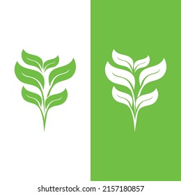 Logos of green Tree leaf ecology nature element vector