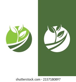 Logos of green Tree leaf ecology nature element vector