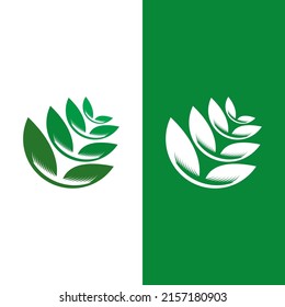 Logos of green Tree leaf ecology nature element vector