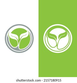 Logos of green Tree leaf ecology nature element vector