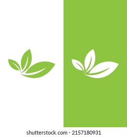 Logos of green Tree leaf ecology nature element vector