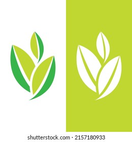 Logos of green Tree leaf ecology nature element vector