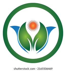 Logos of green Tree leaf ecology nature element vector