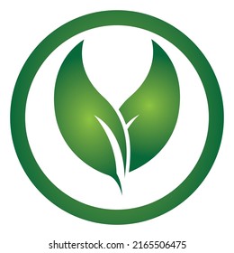Logos of green Tree leaf ecology nature element vector