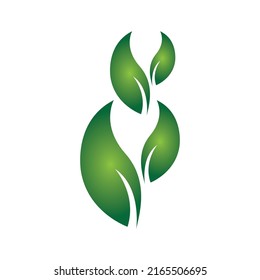 Logotipos de ecología de hoja de árbol verde elemento de naturaleza vector
