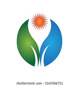 Logos of green Tree leaf ecology nature element vector