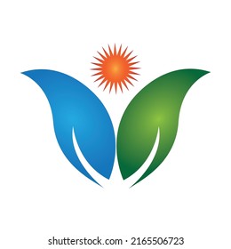 Logotipos de ecología de hoja de árbol verde elemento de naturaleza vector