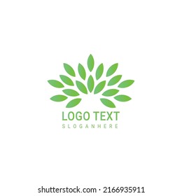 Logos of green Tree leaf ecology nature element vector