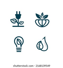 Logos of green Tree leaf ecology nature element vector