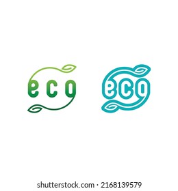 Logos of green Tree leaf ecology nature element vector