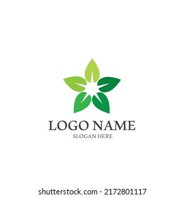 Logos of green Tree leaf ecology nature element vector