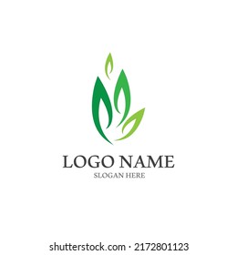 Logos of green Tree leaf ecology nature element vector