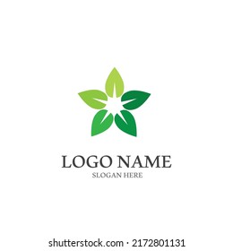 Logos of green Tree leaf ecology nature element vector