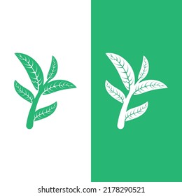 Logos of green tree leaf ecology nature element vector