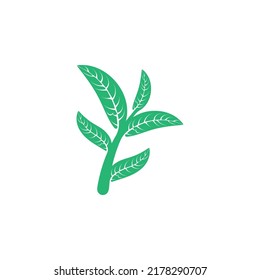 Logos of green tree leaf ecology nature element vector