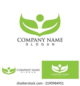 Logos of green Tree leaf ecology nature element vector