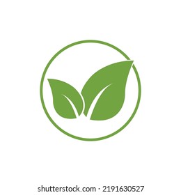 Logos of green Tree leaf ecology nature element vector