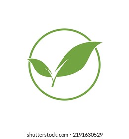 Logotipos de ecología de hoja de árbol verde elemento de naturaleza vector