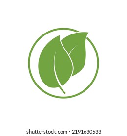 Logos of green Tree leaf ecology nature element vector