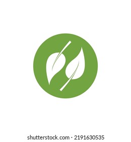 Logos of green Tree leaf ecology nature element vector