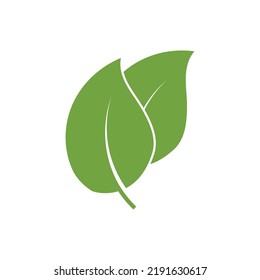 Logos von grünen Baumblätterökologie, Naturelement Vektorgrafik
