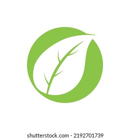 Logos of green Tree leaf ecology nature element vector