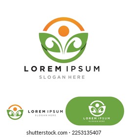 Logos of green Tree leaf ecology nature element vector