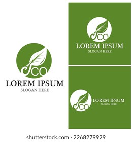 Logos of green Tree leaf ecology nature element vector