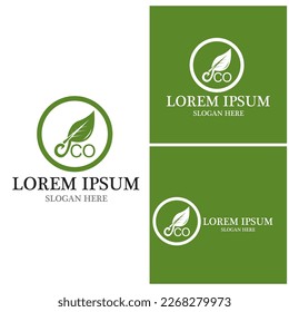 Logos of green Tree leaf ecology nature element vector