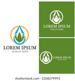 Logotipos de ecología de hoja de árbol verde elemento de naturaleza vector