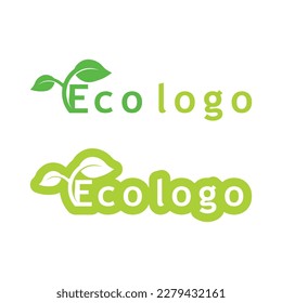 Logos of green Tree leaf ecology nature element vector