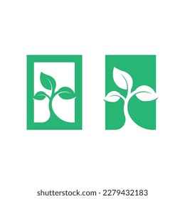 Logos of green Tree leaf ecology nature element vector