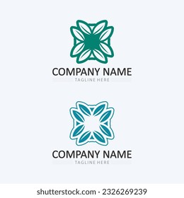 Logos of green Tree and leaf ecology nature element vector