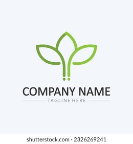 Logos of green Tree and leaf ecology nature element vector