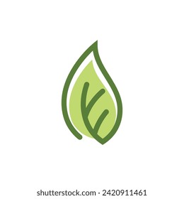 Logos of green Tree leaf ecology nature element vector