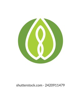 Logos of green Tree leaf ecology nature element vector
