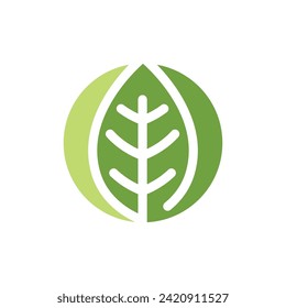 Logos of green Tree leaf ecology nature element vector